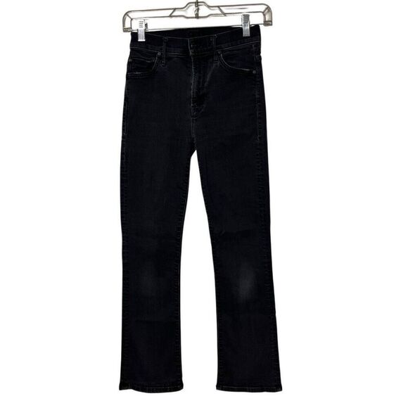 Mother Denim The Insider Crop Black Bootcut Flare Jeans in Not Guilty Size 24 - Picture 4 of 16